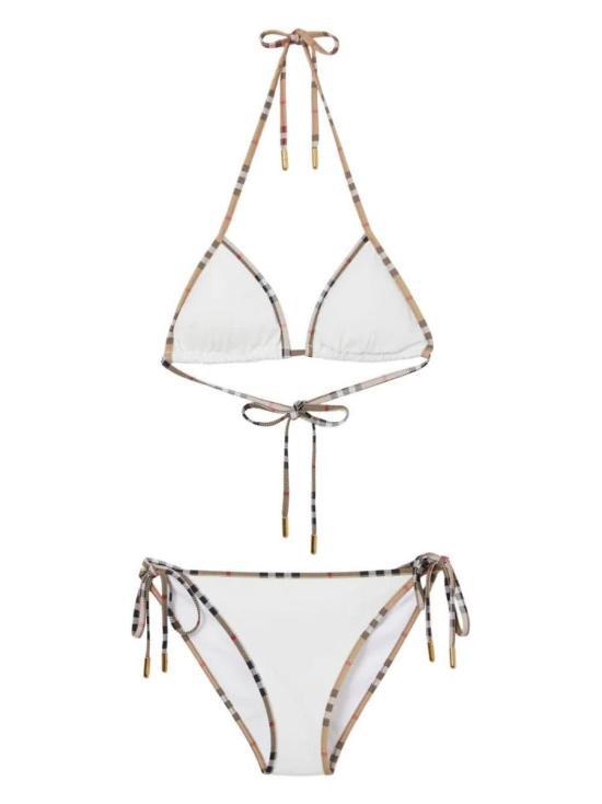 BURBERRY Check Trim Bikini Swimsuit