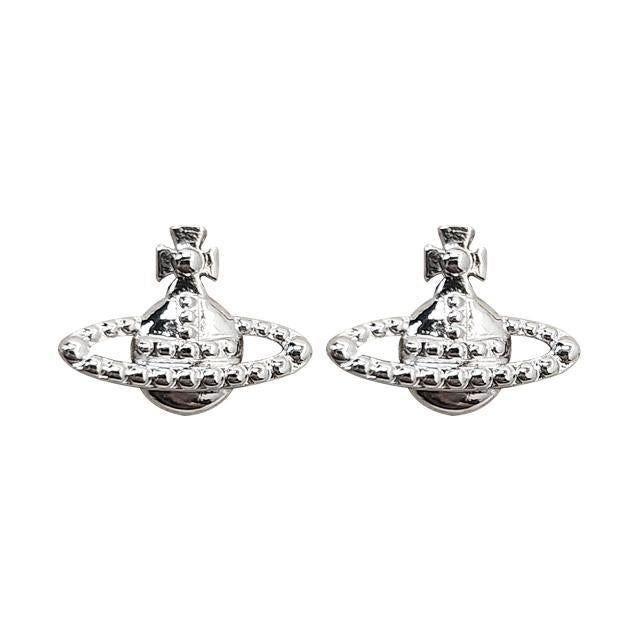 Vivienne Westwood FARAH Pave Hoop Earrings Silver-Tone