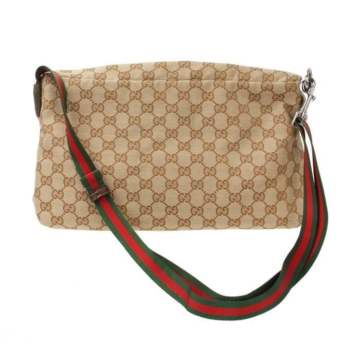GUCCI Tag Medium Crossbody Bag Beige Leather Shoulder Bag