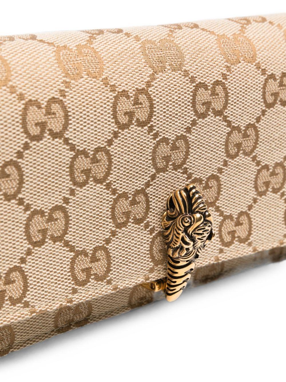 GUCCI Leather Clutch Bag Brown
