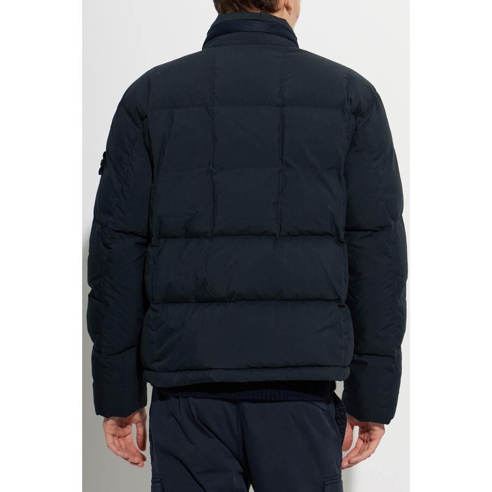 STONE ISLAND Cotton Nylon Down Jacket for Men Black