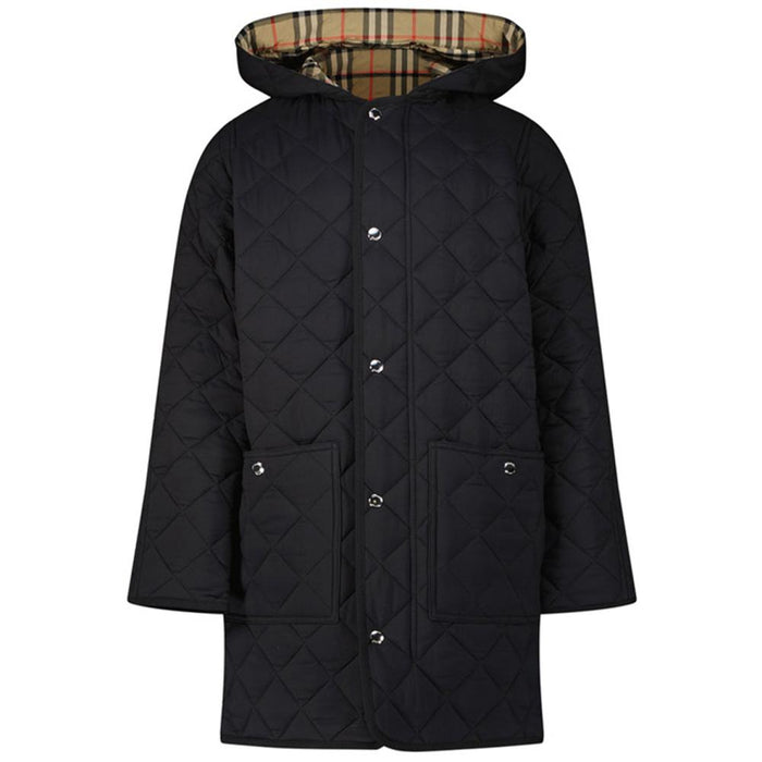 BURBERRY Diamond Quilted Long Hooded Jacket Women’s
