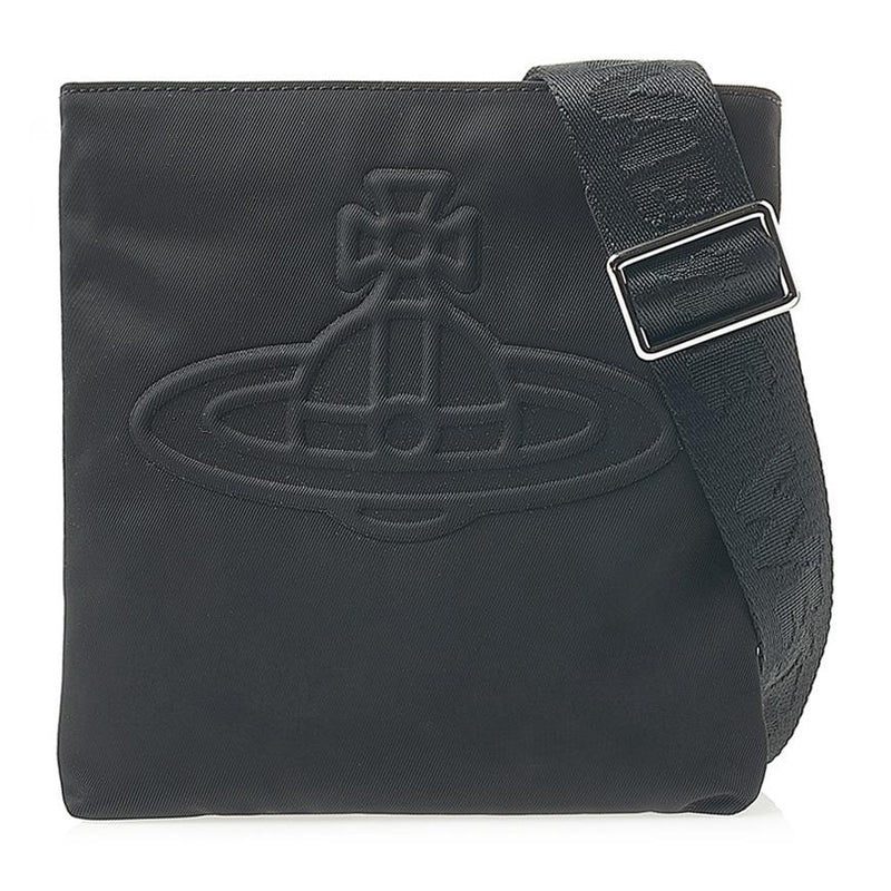 Vivienne Westwood Men’s Square Crossbody Bag Black Leather