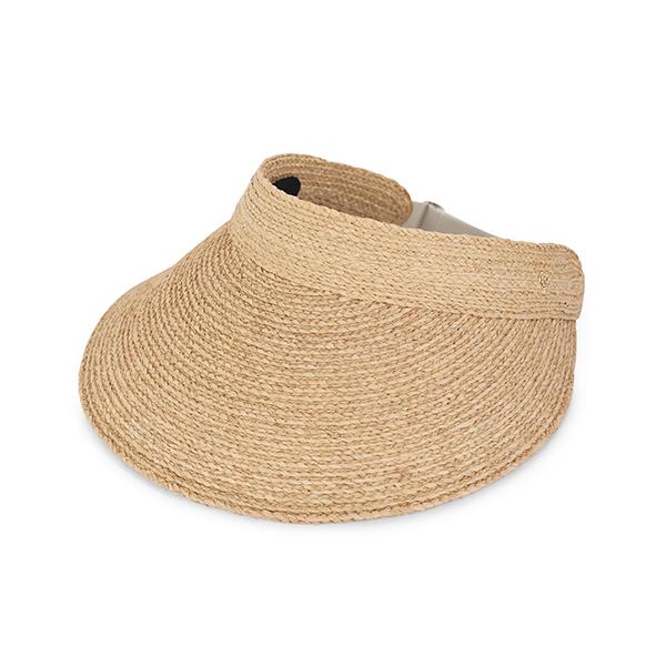 HELEN KAMINSKI Kirsten Raffia Visor Sun Cap Hat 50305 NATURAL