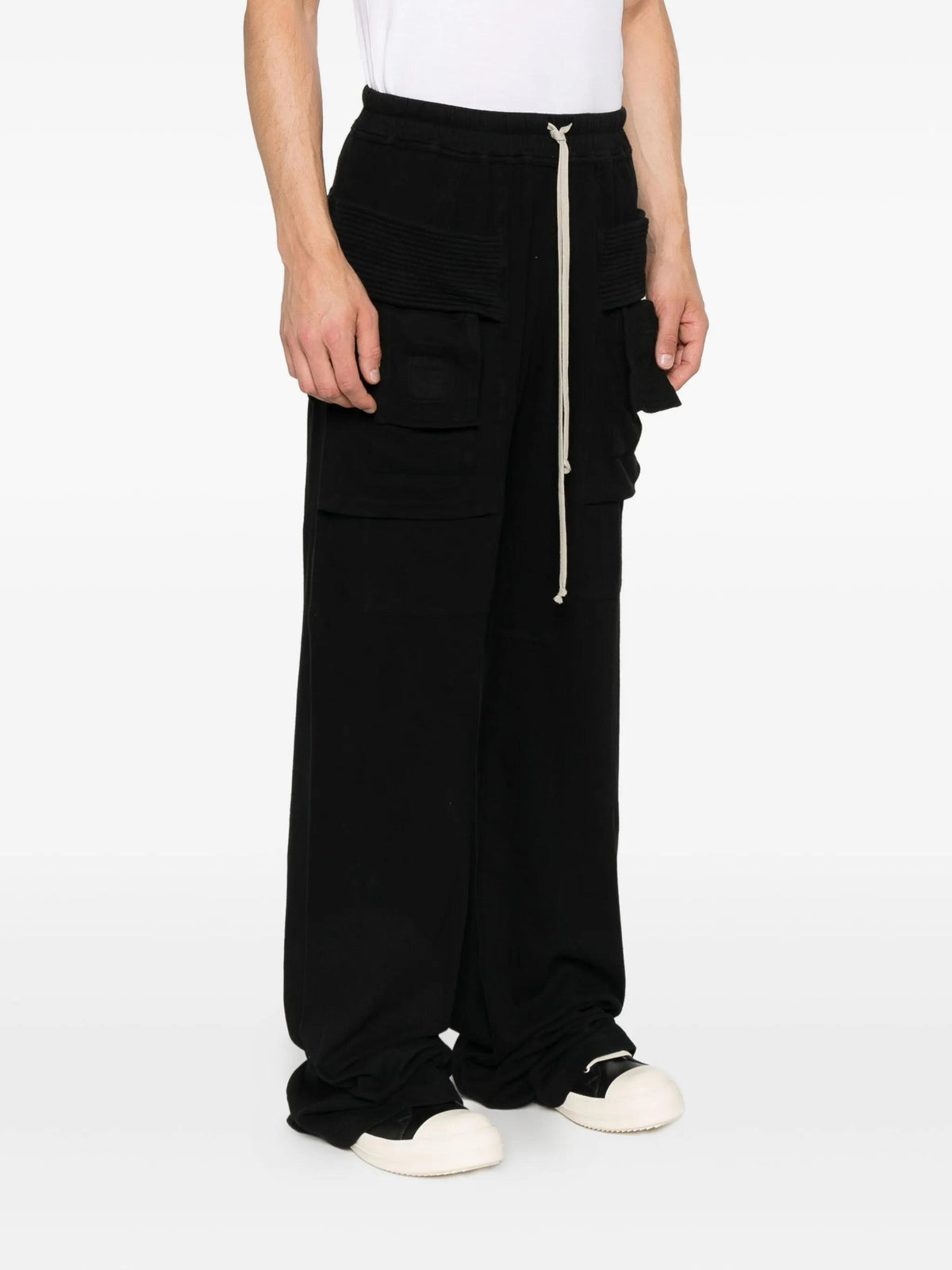 Rick Owens DRKSHDW Wide Creatch Cargo Pants Black Double Brushed Jersey