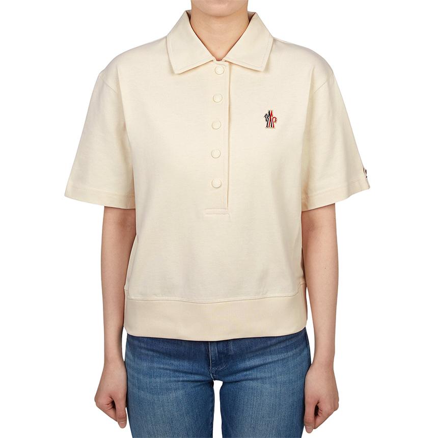 Moncler Grenoble Women’s Polo Collar Short Sleeve T-Shirt White