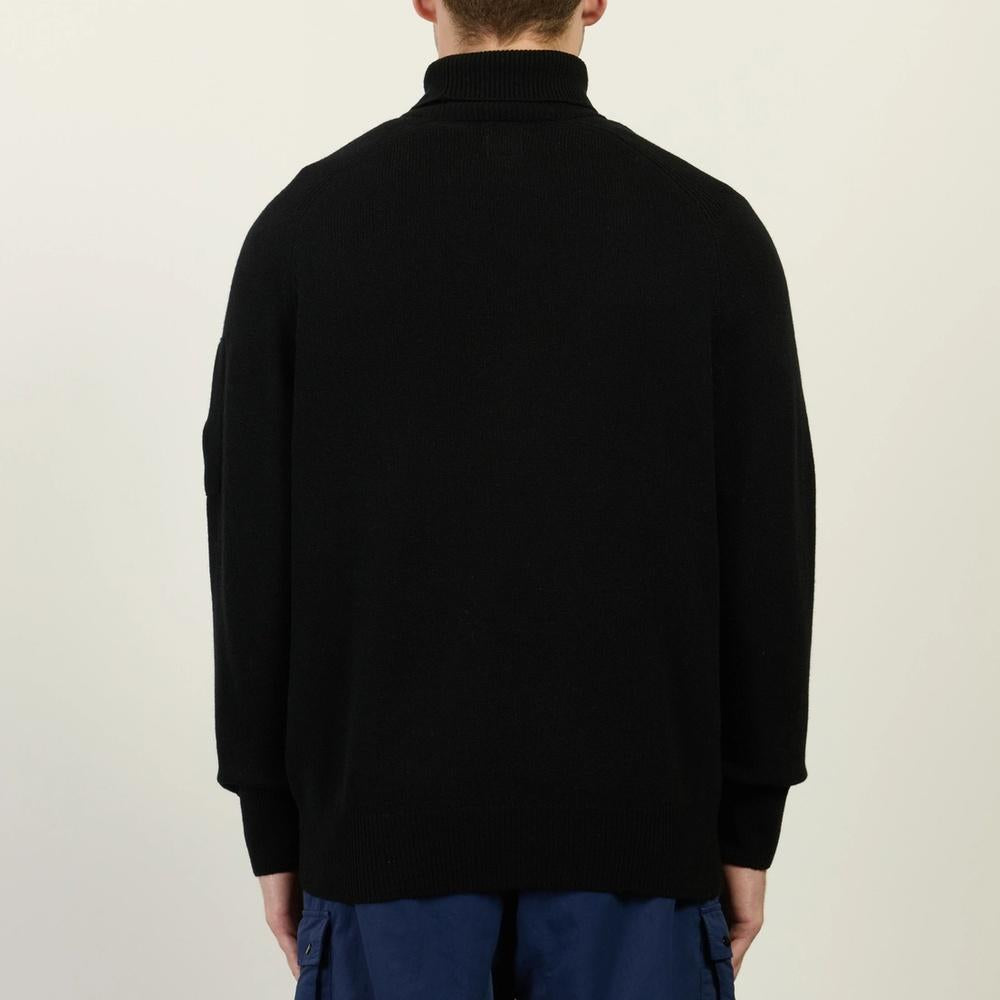 CP Company Lambswool Men’s Turtleneck Knit Sweater Black