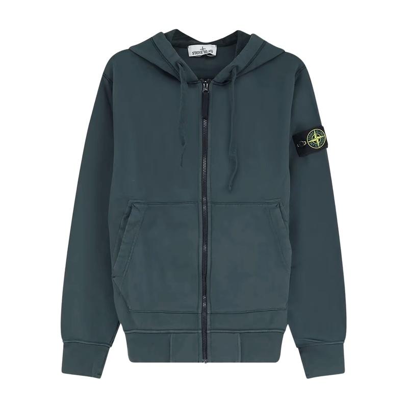 STONE ISLAND Cotton Fleece Zip Hoodie Jacket for Men V005S