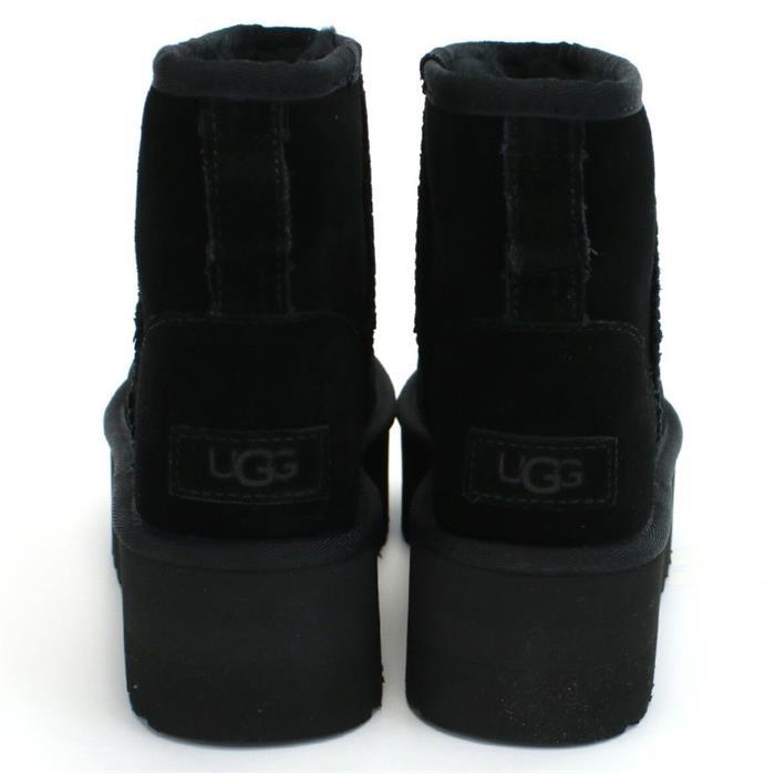 Ugg Classic Mini Platform Boots Women’s Black Suede Mid Ankle Boot 1134991 Black