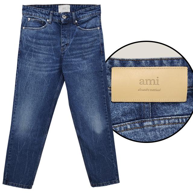 AMI Mid-Wash Indigo Blue Denim Jeans Pants for Men