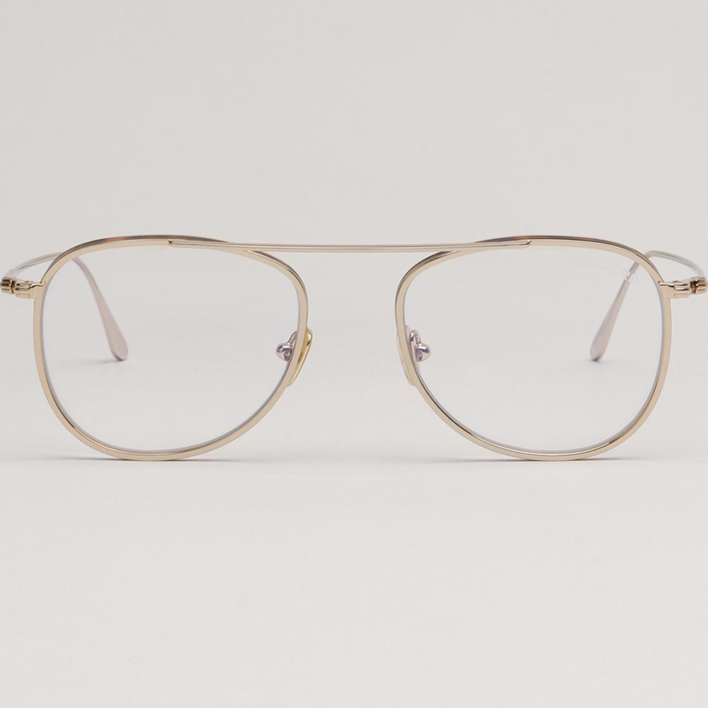 TOM FORD Gold Aviator Blue Light Blocking Eyeglasses Unisex TF5691B 028