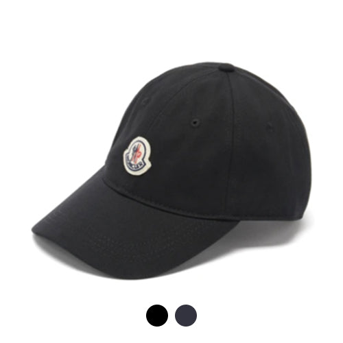 Moncler Classic Logo Cotton Baseball Cap Black