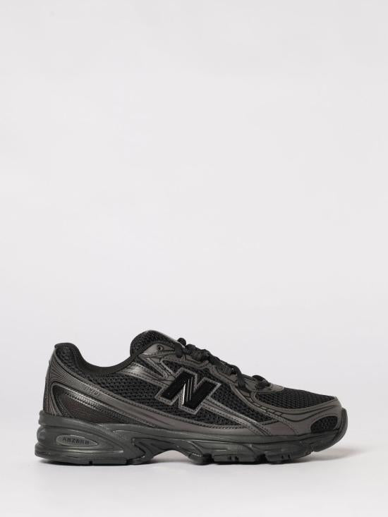 New Balance Black Leather Mesh Lace-Up Sneakers U740BO2