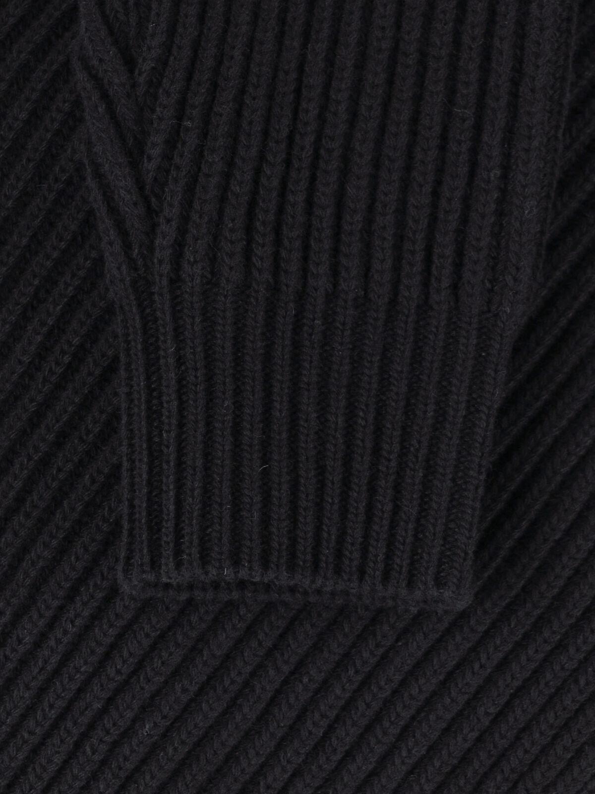 Maison Margiela Black Wool Zip-Up Cardigan for Men
