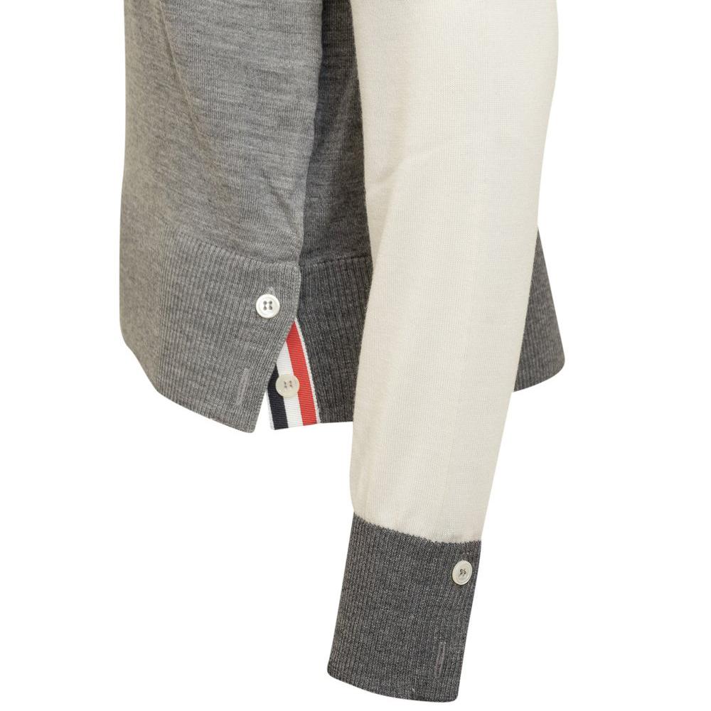 THOM BROWNE diagonal armband fun-mix crewneck knit sweater women