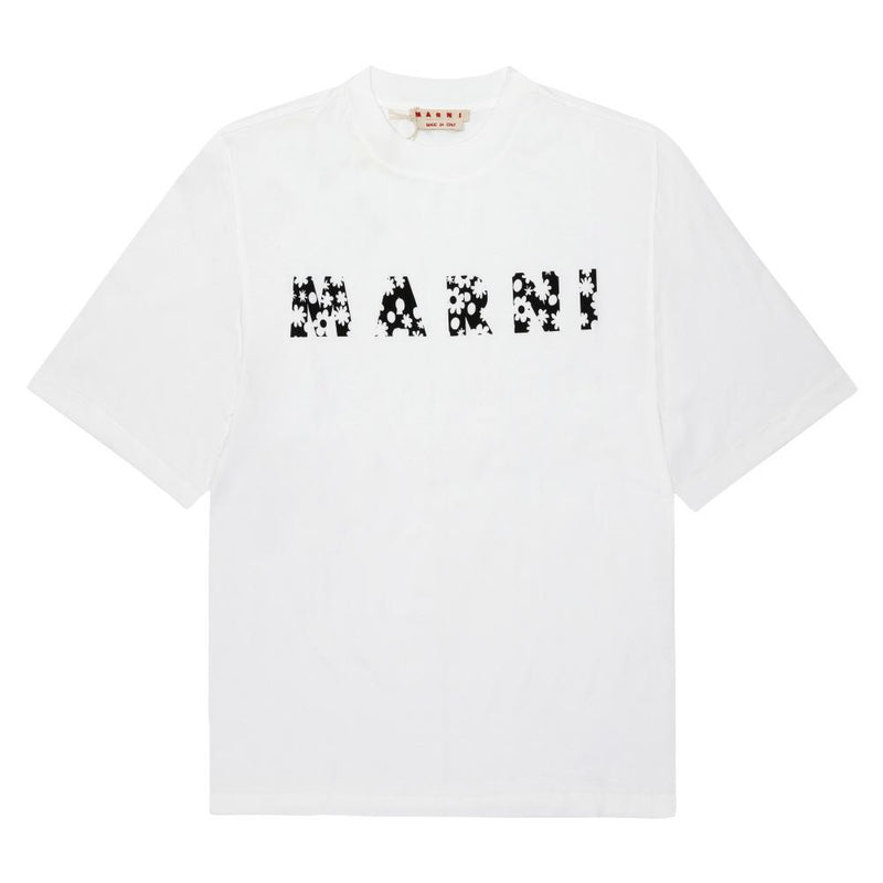 Marni Pop Field Flower Logo Short Sleeve T-Shirt for Wom THJET49P15 USCX50 FLW01