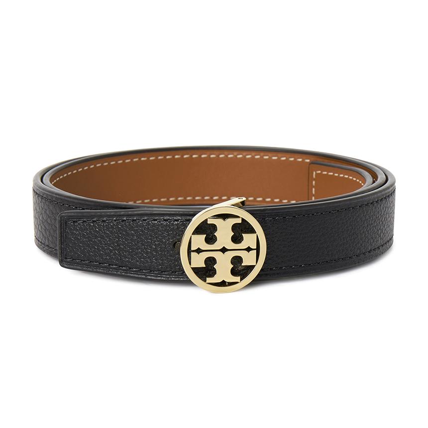 Tory Burch Miller Reversible Leather Belt Black