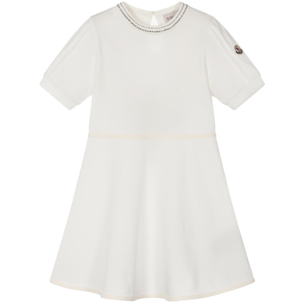 Moncler Kids Women’s White Midi Dress 8I000 08 89ALK 034
