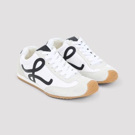 LOEWE Suede Ballet Runner Sneakers White Black