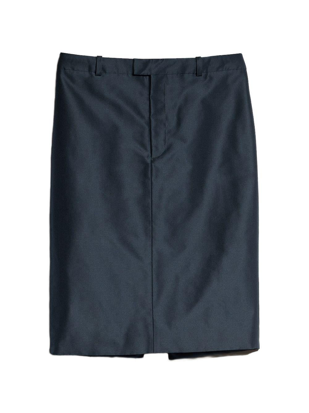 GUCCI Blue Wool Blend Mini Skirt