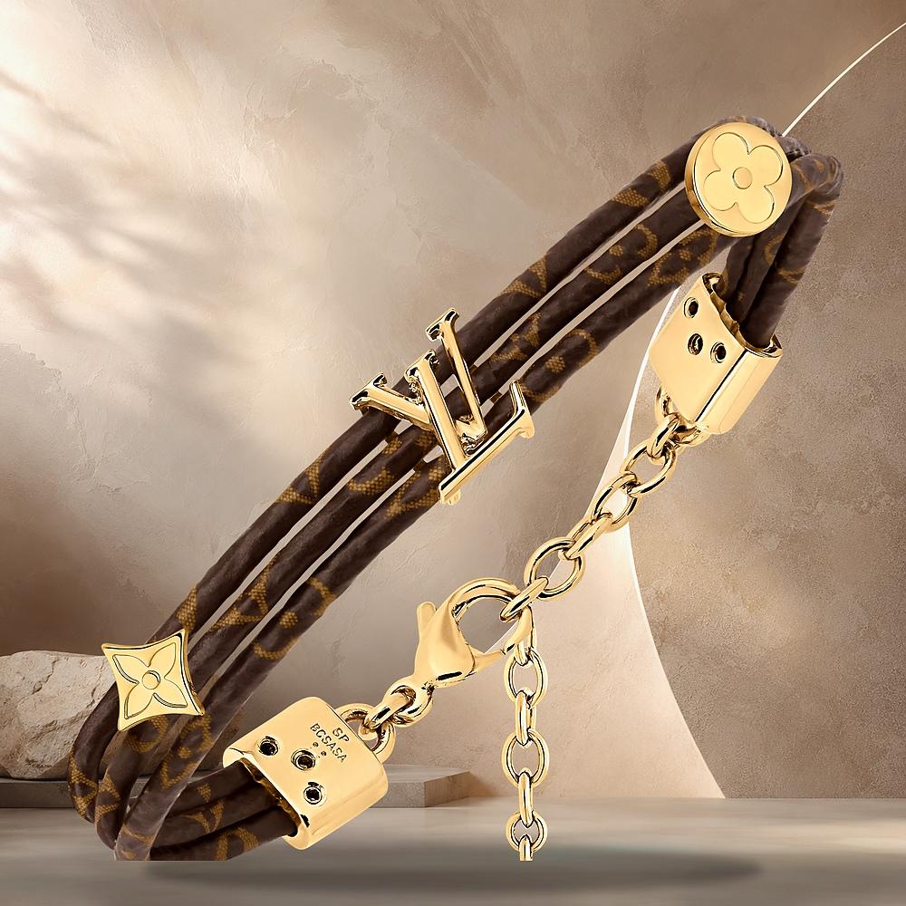Louis Vuitton Monogram Coated Canvas Cord Trio Bracelet M4879Z