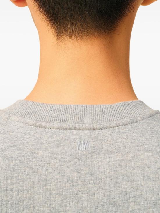 AMI Heather Ash Gray ADC Crewneck Sweatshirt for Women
