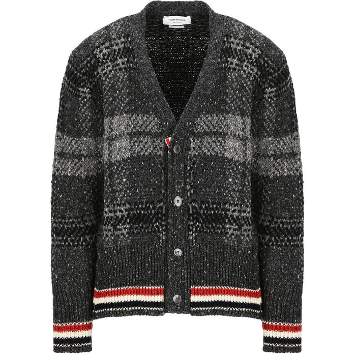 THOM BROWNE Checked Jacquard Wool Mohair Cardigan MKC431A Y1506 025