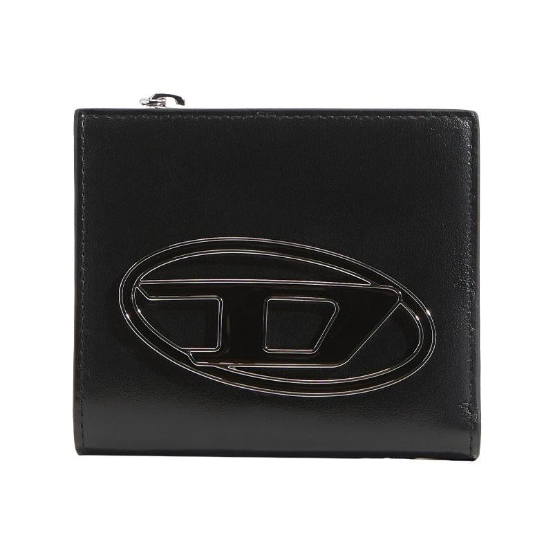 DIESEL Black Leather 1DR Bifold Wallet for Men X10387 PR818 T8013