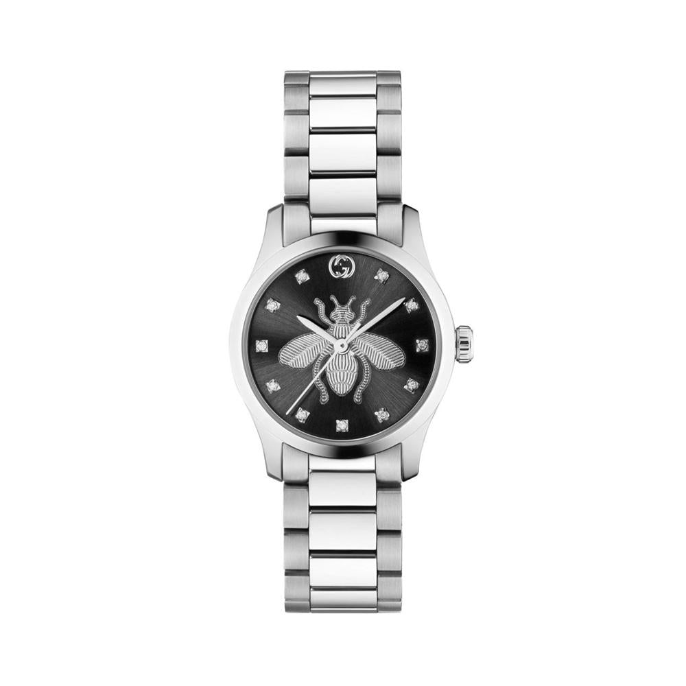 GUCCI Silver Stainless Steel G-Timeless Women’s Quartz Watch 27mm