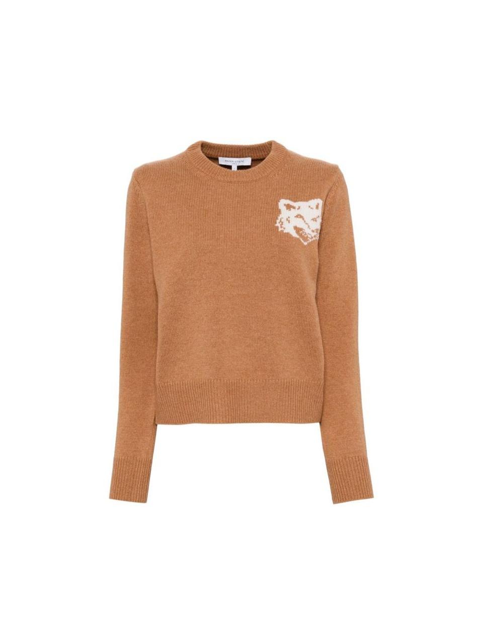 Maison Kitsune Fox Head Intarsia Merino Wool Jumper Pullover NW00808 KM0329 P270