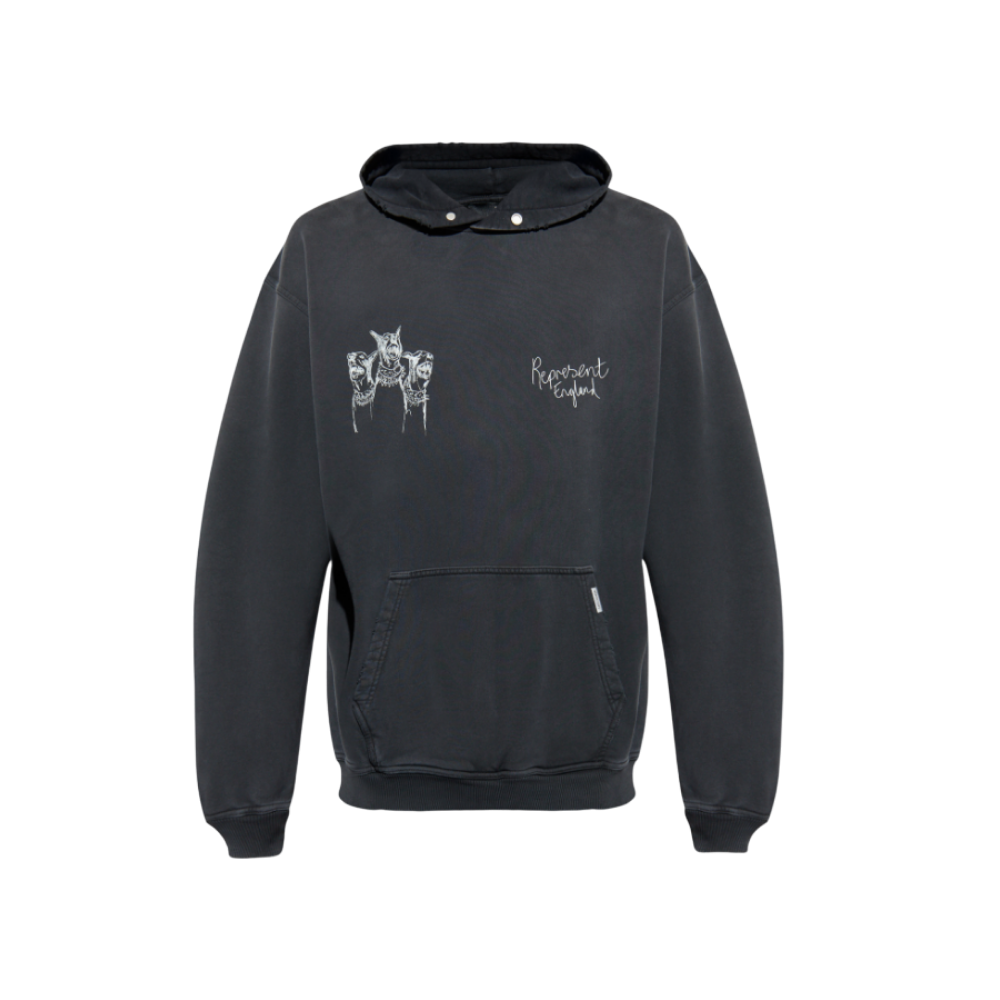 REPRESENT Logo Print Black Men's Hoodie MLM100556 03
