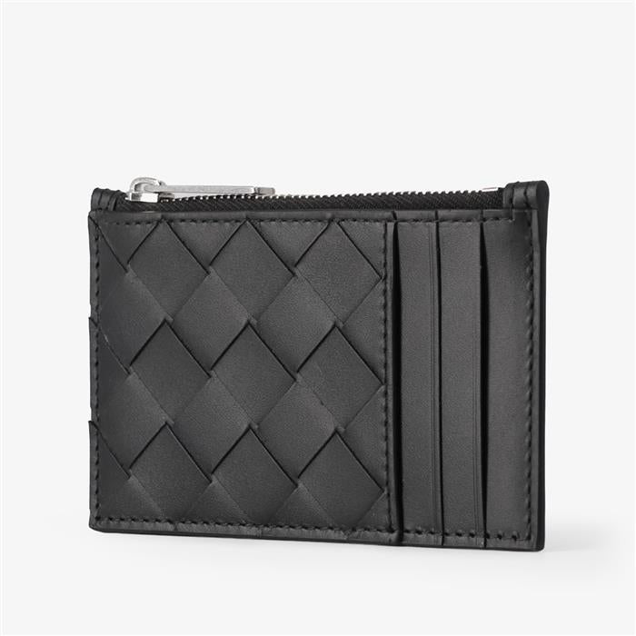 Bottega Veneta Intrecciato Leather Card Holder Black