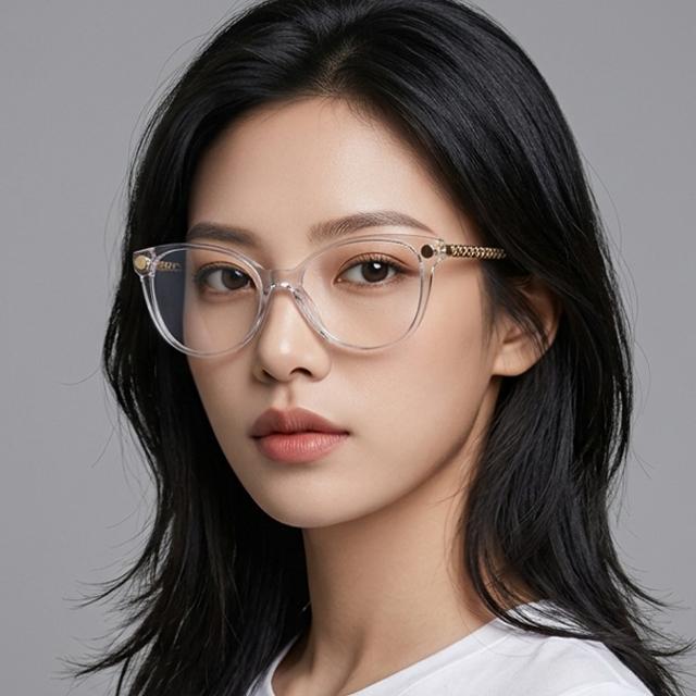 Versace Chain Temple Round Acetate Eyeglasses Unisex VE3353 148