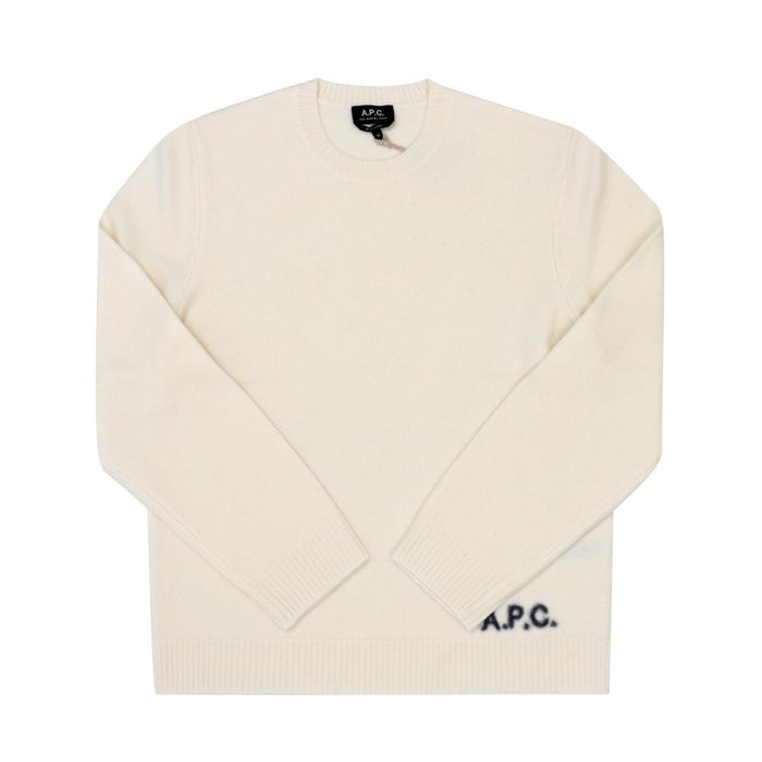 A.P.C. Ecru Wool Edward Crewneck Knit Sweater for Men