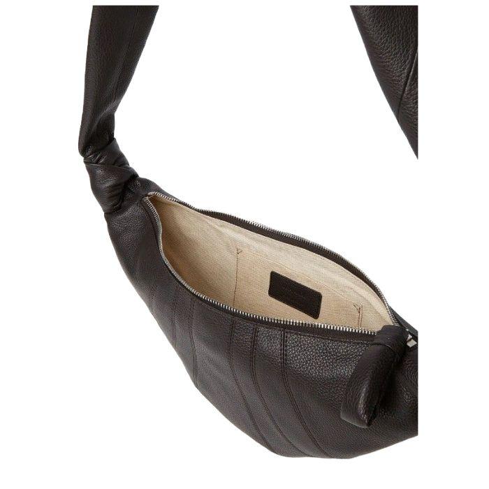 Lemaire Unisex Small Croissant Crossbody Shoulder Bag Black Leather