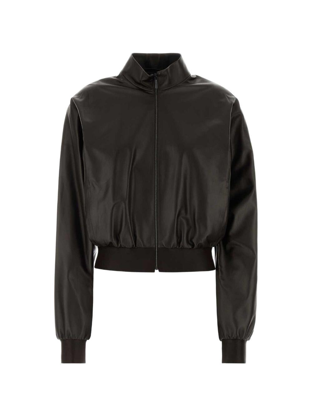 GUCCI Black Leather Bomber Jacket