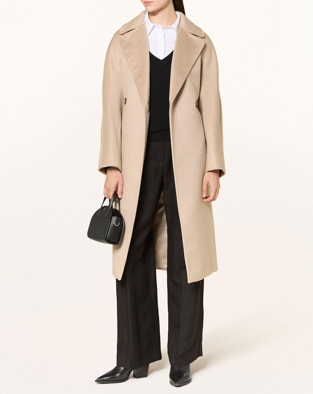 Max Mara Regina Virgin Wool Coat Mandorla Beige