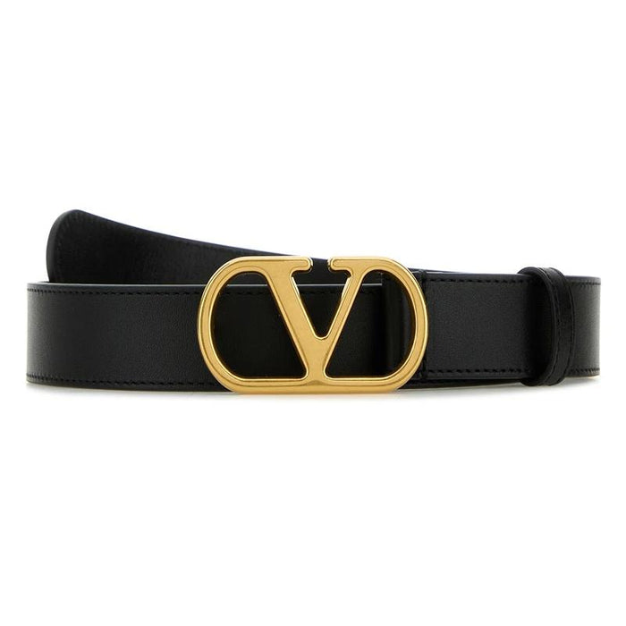 VALENTINO VLogo Leather Belt Black Men's