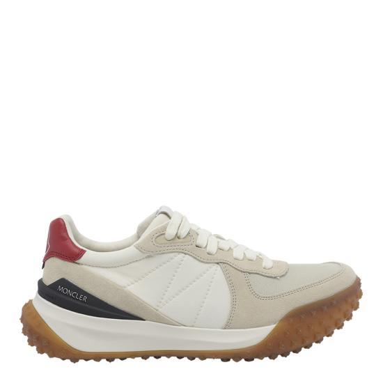 Moncler White Ivory Leather Low-Top Sneakers for Men