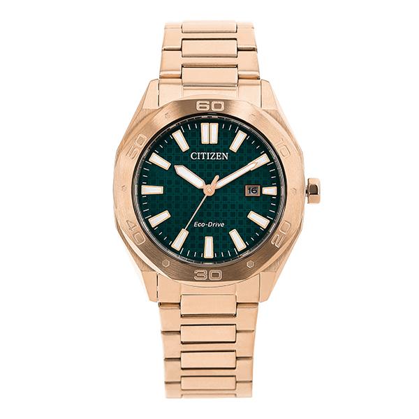 CITIZEN Octagonal Metal Watch Green Dial Men’s Analog Watch BM7633 81X