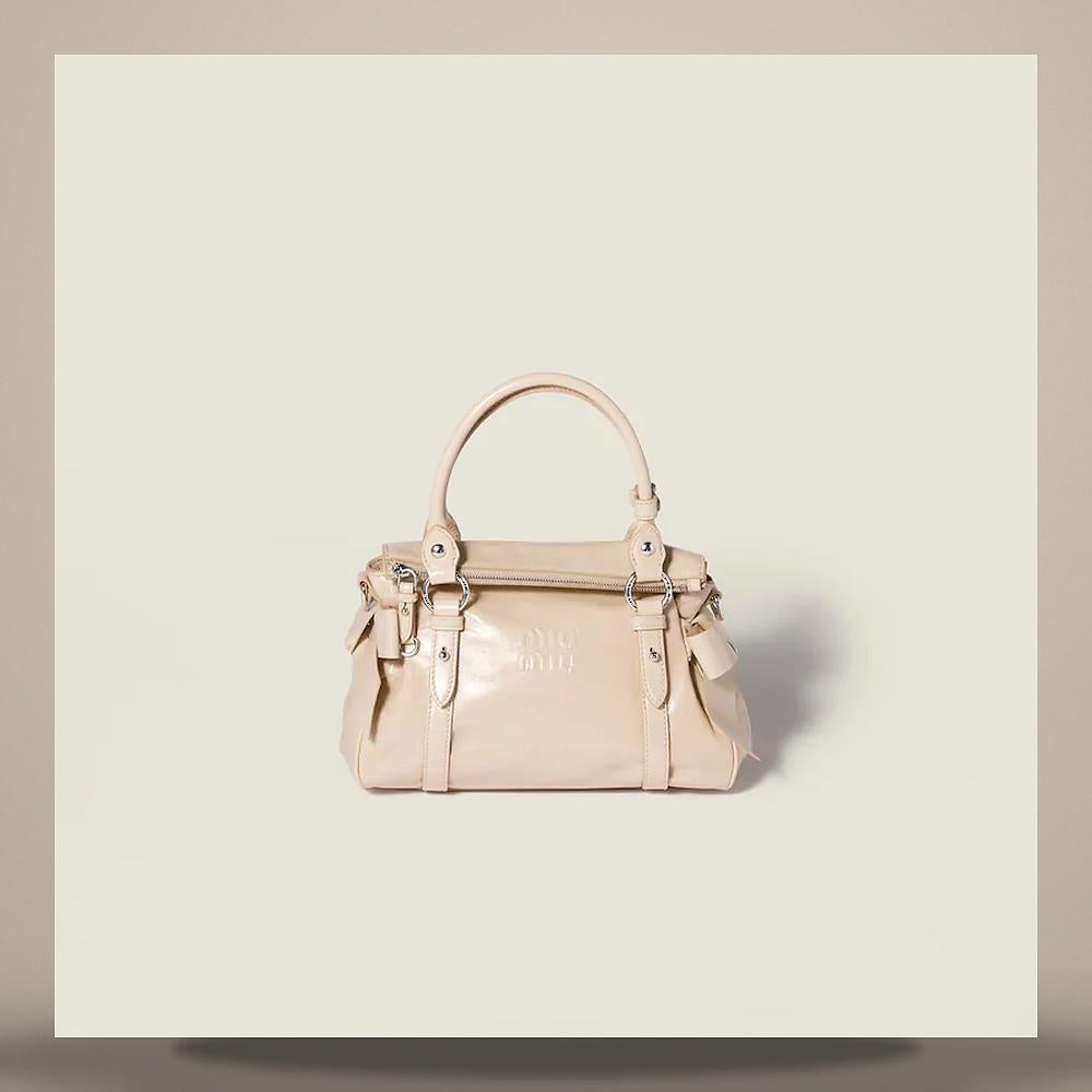 Miu Miu Leather Top Handle Shoulder Bag 5BA327 2A44 F0485