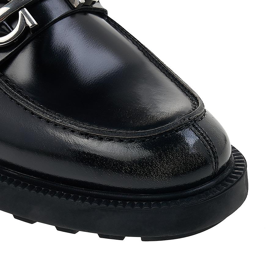 Ferragamo Gancini Ornament Leather Loafers Brown Men’s 0758380 1