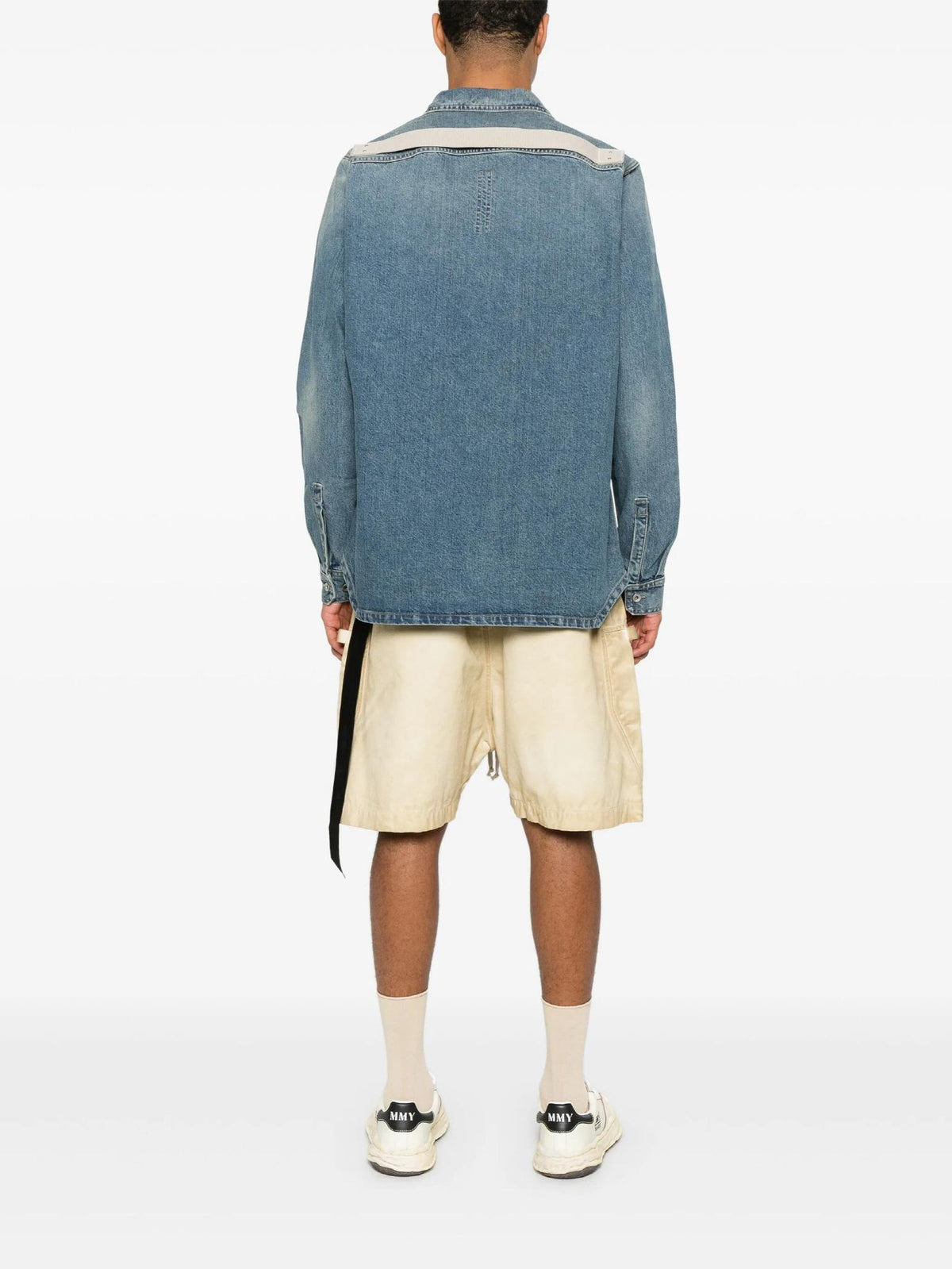 Rick Owens Washed Indigo Denim Overshirt Long Sleeve Shirt DU01E3755 DWB 06