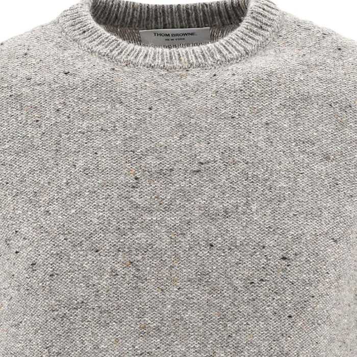 THOM BROWNE Donegal Intarsia Diagonal Stripe Crewneck Knit Sweater