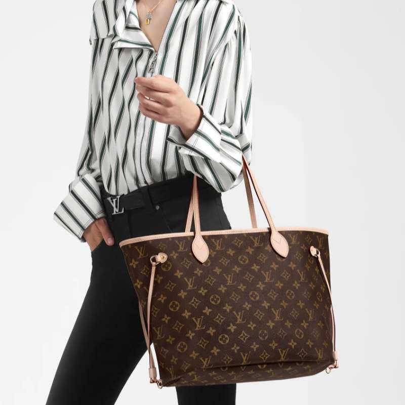 Louis Vuitton Monogram Neverfull MM Tote Bag Cherry Women