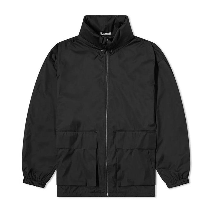 AURALEE Hard Twist Satin Laminated Black Men’s Blouson Jacket A24SB02SL