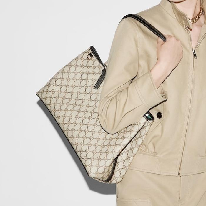 GUCCI GG Emblem Medium Tote Shoulder Bag 815213 FAD6L 9741