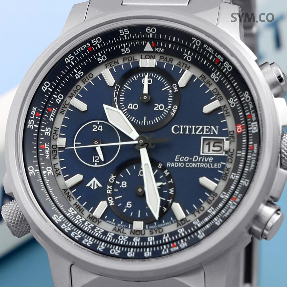 CITIZEN Promaster Chronograph Blue Dial Eco-Drive Men’s Metal Watch AT8300 58L