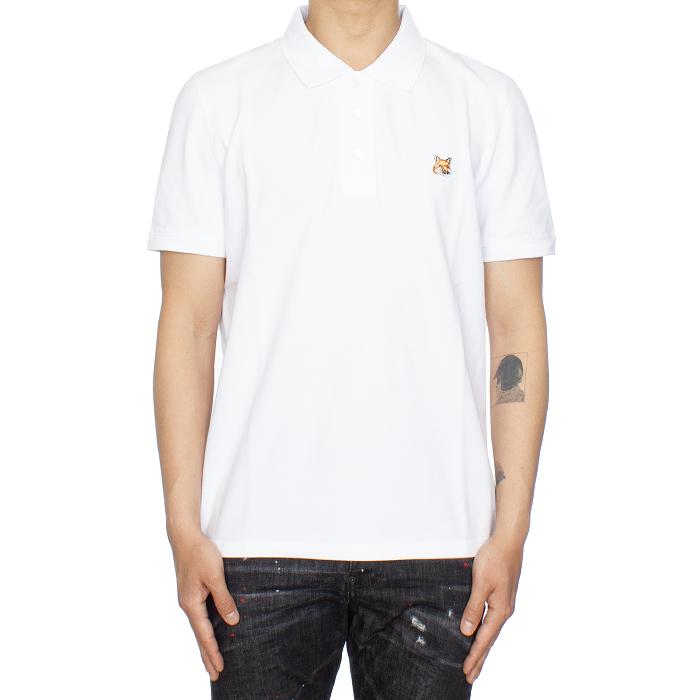 Maison Kitsune Fox Head Patch Regular Collar T-Shirt White