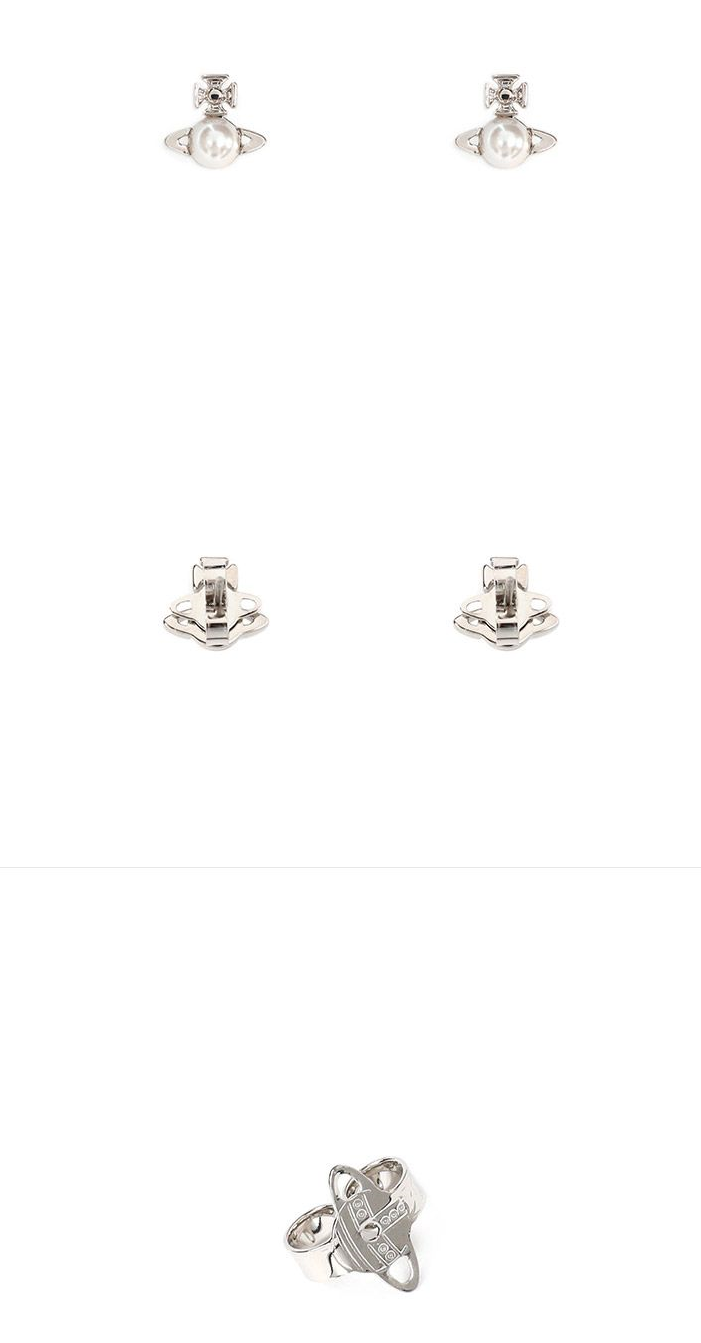 Vivienne Westwood Balbina Pearl Earrings Silver 62010268 02P118